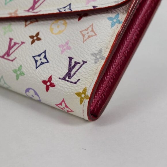 LOUIS VUITTON Multicolor Portefeuille Sarah Wallet White M60667 Auth 141191V - Picture 3 of 16